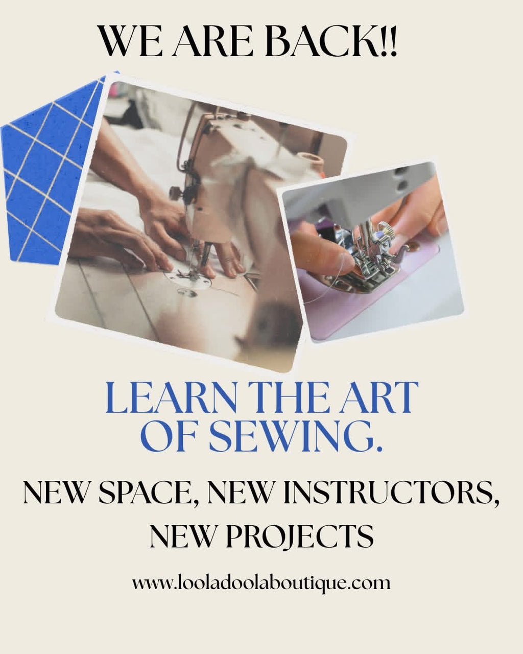 Beginner Sewing NEW CLASSES!!