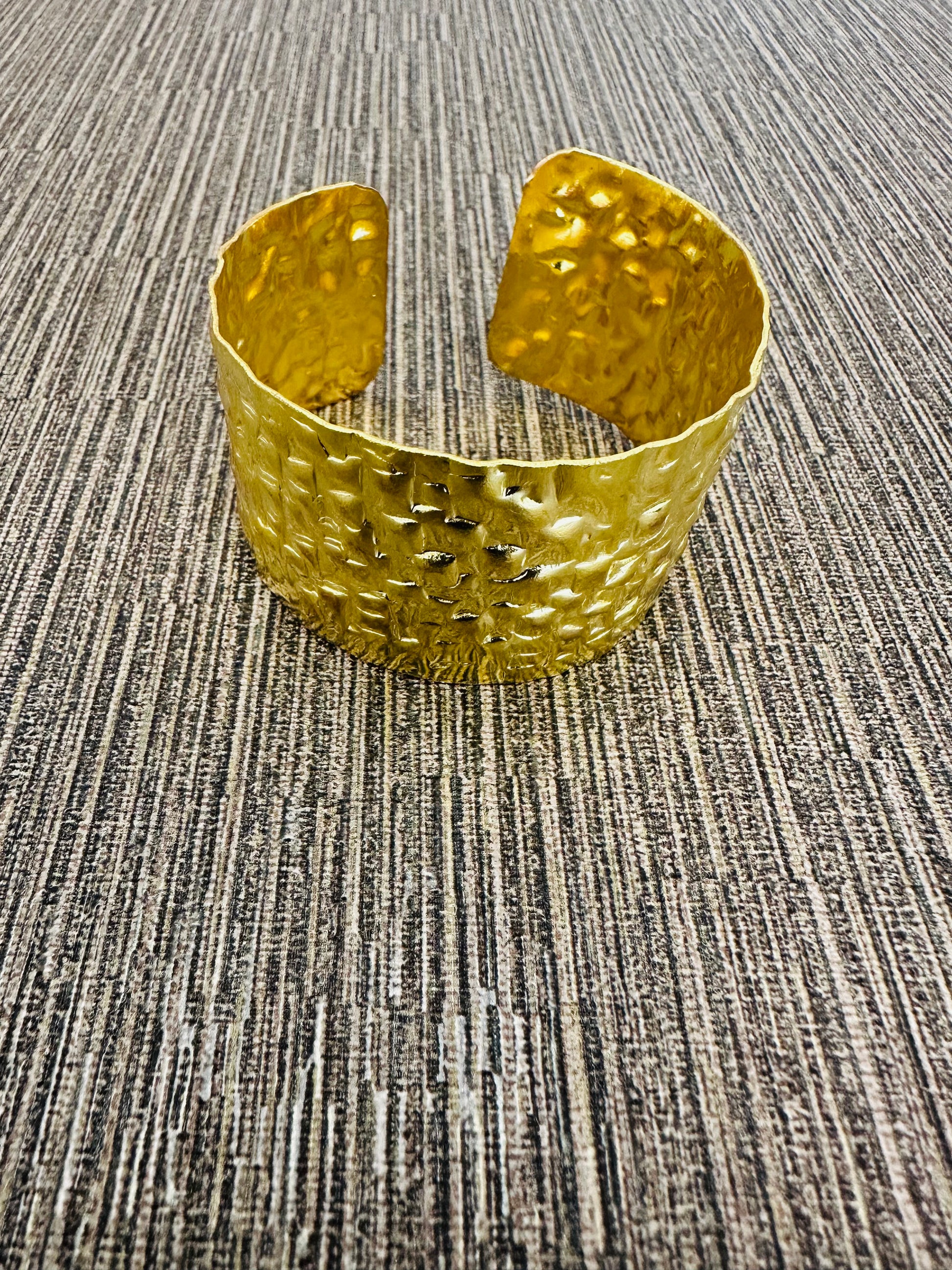 Gold Hammered Cuff